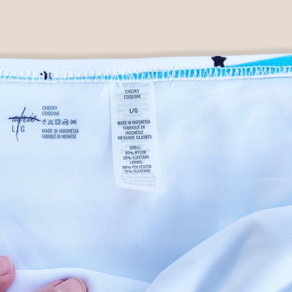 Aerie Cheeky Bikini Bottom Star Print Striped Tie Detail Blue White NWOT Size XL - Picture 5 of 10